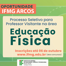 IFMG Arcos está com processo seletivo para contratar professor visitante