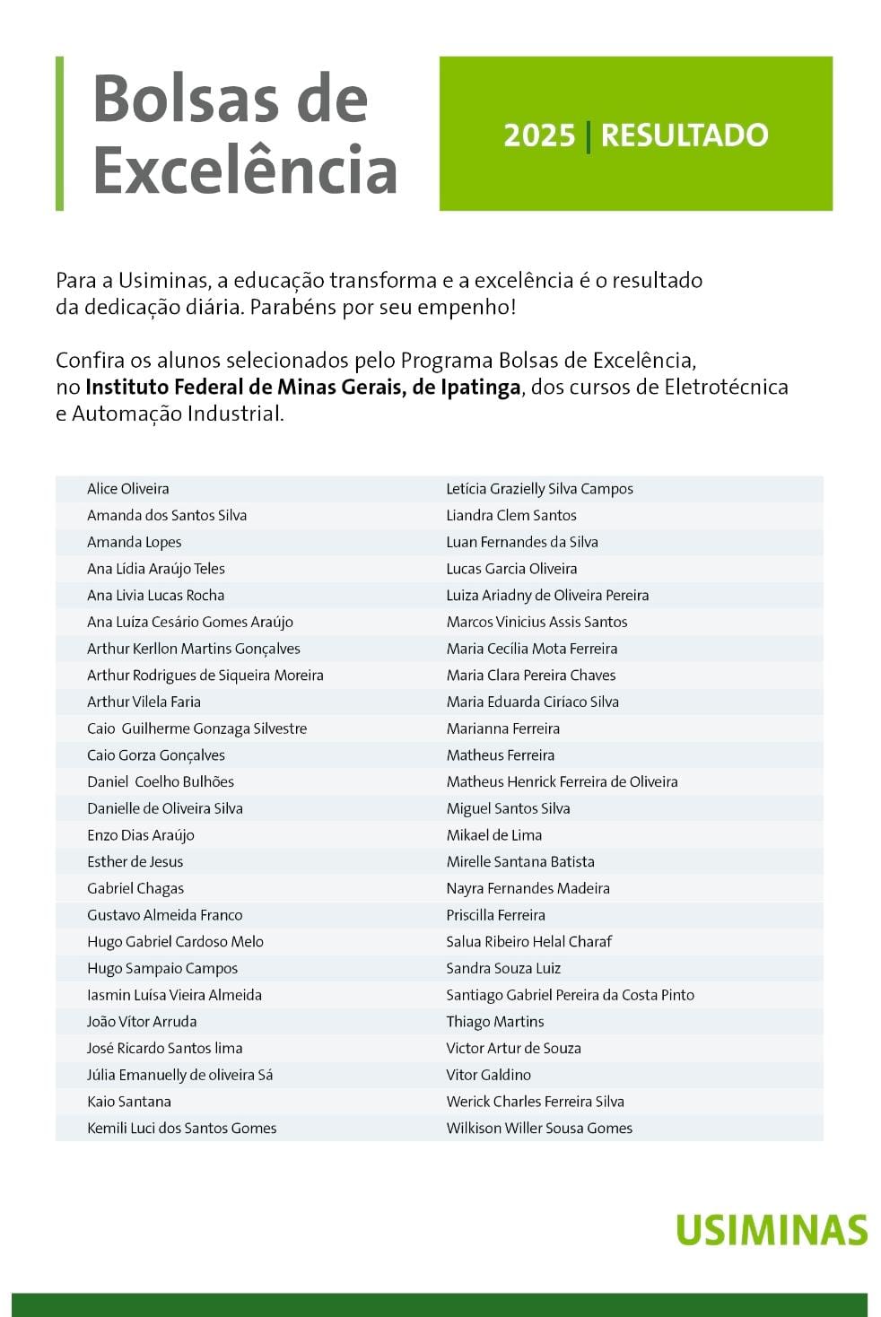 Bolsas de Excelência - Alunos premiados Bolsas de Excelência - Alunos premiados