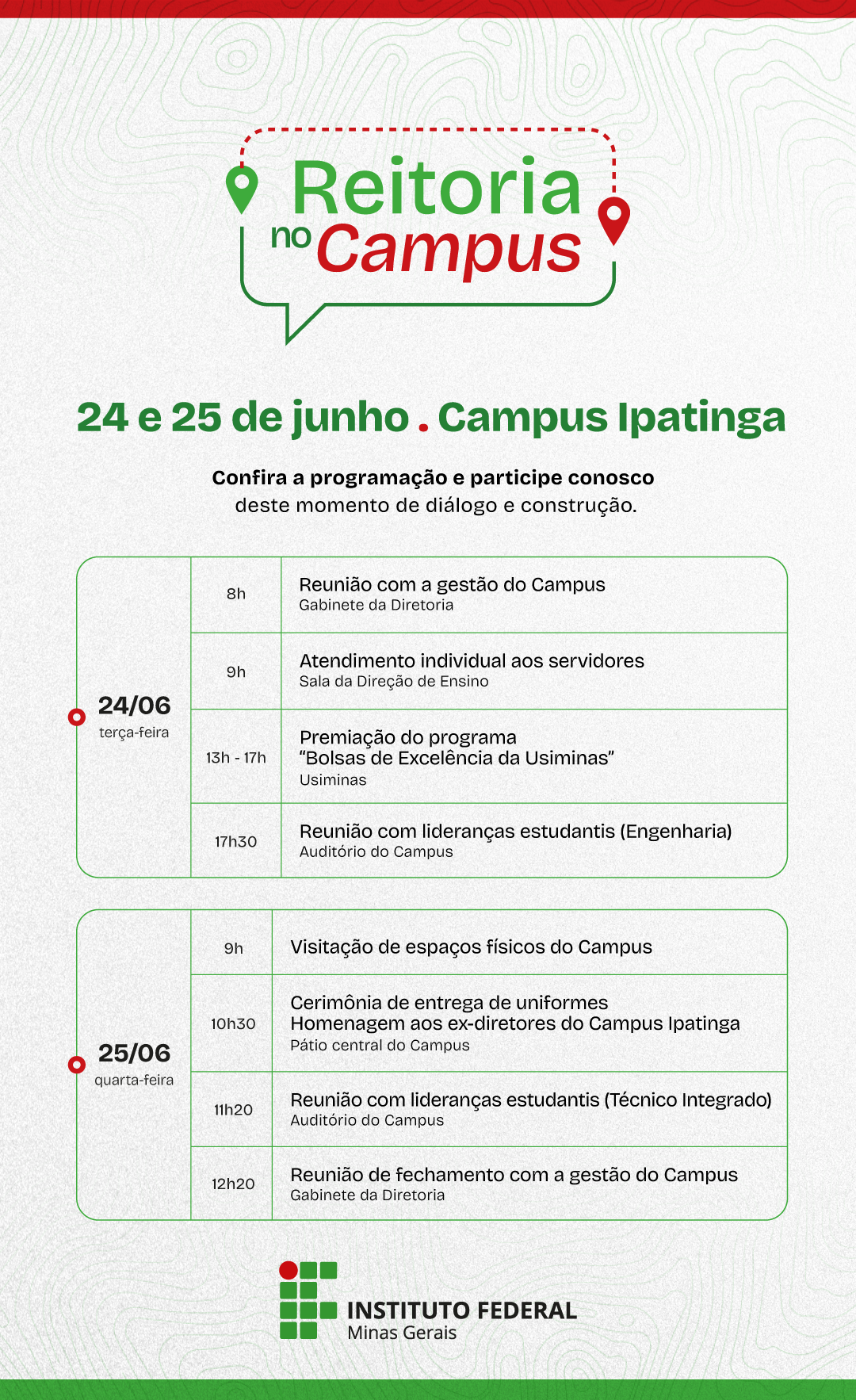 Convite: Reitoria no Campus Ipatinga