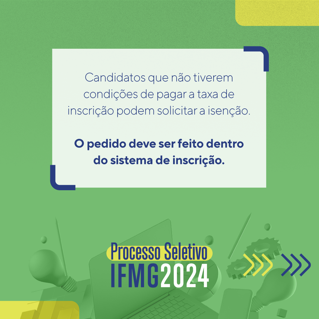 Isenção de taxa Processo Seletivo 2024