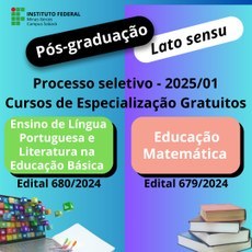 CURSOS DE ESPECIALIZAÇÃO GRATUITOS  EM EDUCAÇÃO MATEMÁTICA E EM ENSINO DE LÍNGUA PORTUGUESA NA EDUCAÇÃO PÚBLICA.