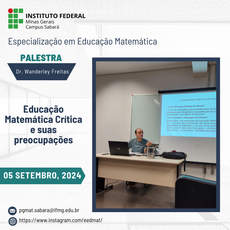 Palestra "Educação Matemática Crítica e suas preocupações" - 05/09