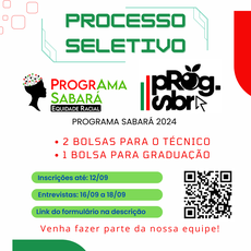 Inscrições abertas para a seleção de Bolsistas e Voluntários