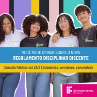 Por meio de Consulta pública, toda a comunidade acadêmica do IFMG é convidada a contribuir, até 23 de fevereiro, para construção do novo regulamento