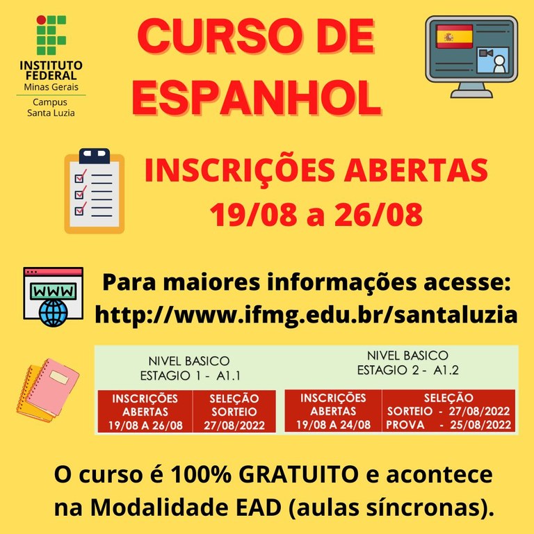 Projeto de Ensino ofertas aulas de inglês e espanhol - Campus Sertão
